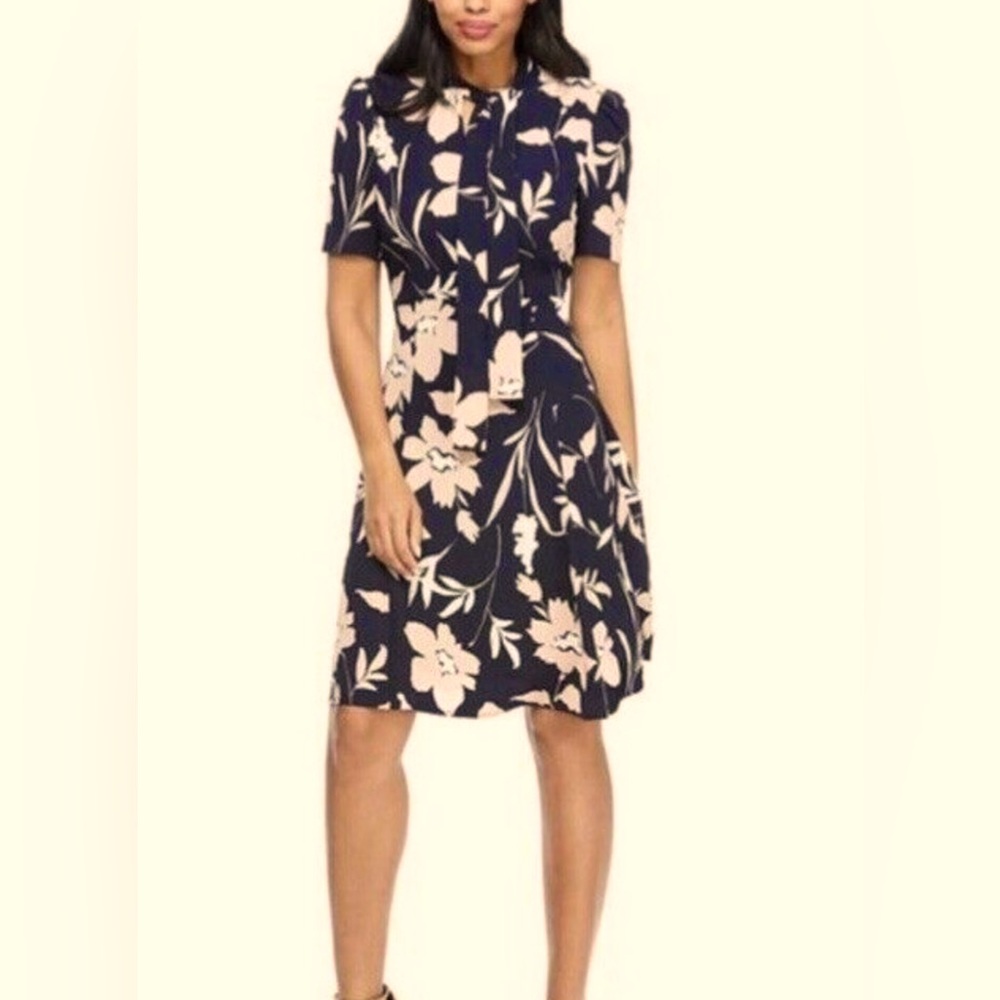 Maggy London Floral Navy Dress
